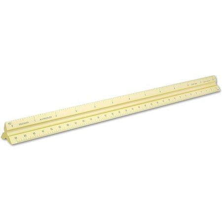 Alumicolor Aluminum Engineer Solid Drafting Scale, 12IN, Gold