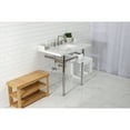 thumbnail image 3 of Kingston Brass LMS36M8SQ6ST Dreyden 36" Carrara Marble Console Sink with Stainless Steel Legs (8-Inch, 3-Hole), Carrara Marble White/Polished Nickel, 3 of 7
