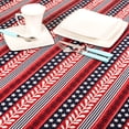 thumbnail image 2 of Carnation Home Fashions DFLN-6RD-AM 52 x 90 in. Americana Vinyl Flannel Backed Tablecloth in Red, White & Blue, 2 of 2