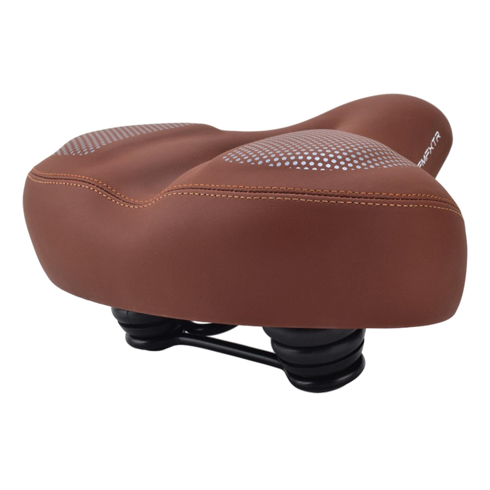 Mountain Bike Brown Leather Bicycle Saddle Comfort Saddle Mountain