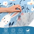 thumbnail image 3 of Yayeee Kitchen Curtains Tier Pair Light Filtering 27"x24" Rod Pocket Short Cafe Window Panel, Floral Easter Rabbits, 3 of 7