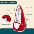 thumbnail image 3 of Uxcell Mechanical Metronome High Accuracy Musical Timer Universal Metronome for Piano Guitar Violin Ukulele Player Dark Red, 3 of 6