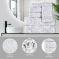 thumbnail image 3 of Superior Cotton Modern Jacquard 12-Piece Towel Set, Platinum, 3 of 11