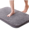 thumbnail image 1 of Alfombra de baño absorbente y antideslizante, agradable para la piel, lavable, 40 x 60 cm, gris, 1 of 1