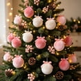 thumbnail image 4 of Eolstice Velvet Fabric Christmas Ball Ornaments, 15 Pieces Set, Decorative Hanging Pendant for Christmas Tree, Holiday Party Home Decor, 4 of 6