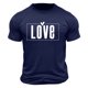 thumbnail image 5 of Tops para hombre, blusas y camisas de cuello redondo y manga corta para hombre. Camiseta/camisa informal de cuello redondo y manga corta con estampado de corazones para hombre. Tops de poliéster para, 5 of 5