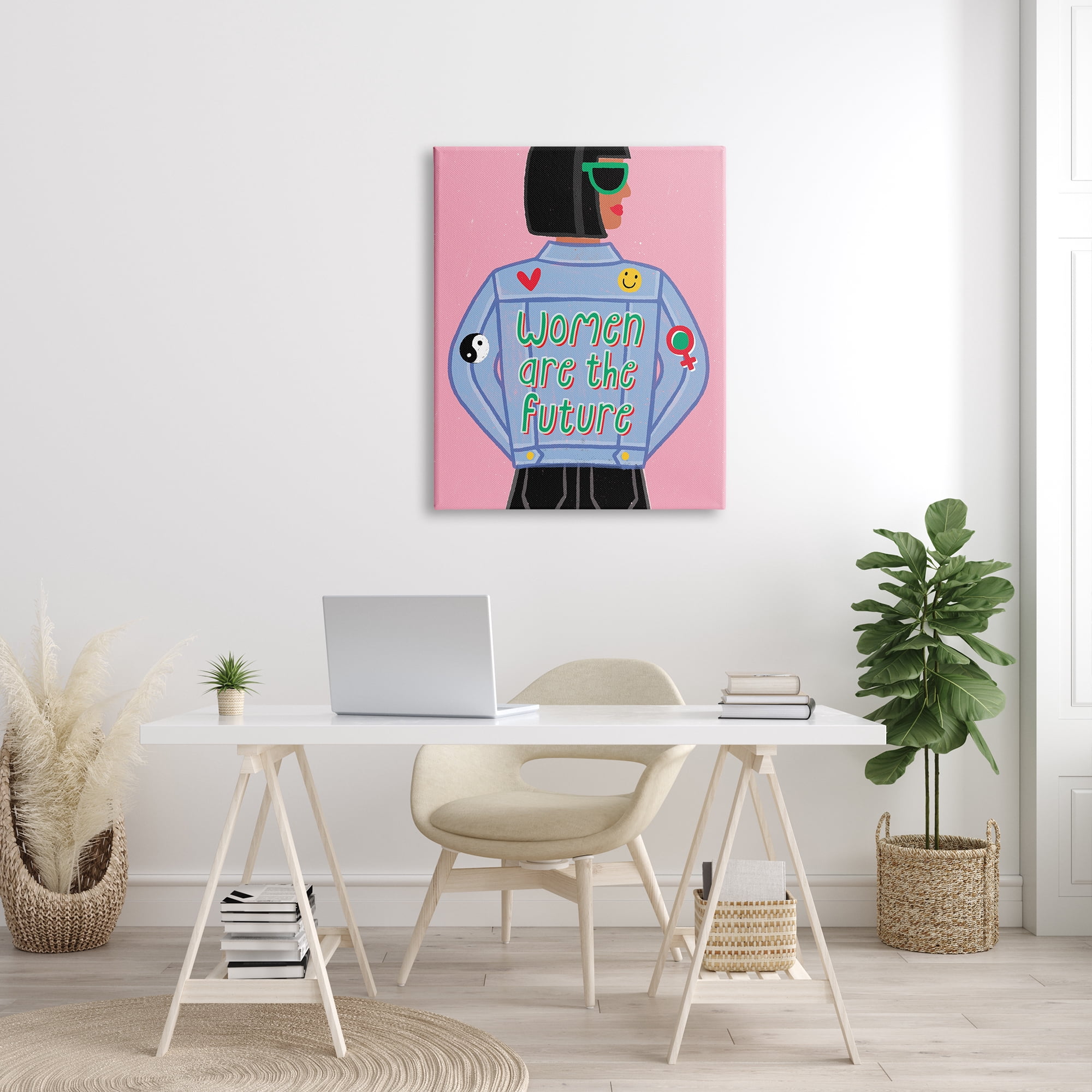 Stupell Industries Women Are The Future Girl Power Quote Denim Jacket, 30 x 40, Designed by Make Much Studios