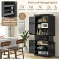 thumbnail image 4 of Gymax 72'' Kitchen Pantry Storage Cabinet Tall Freestanding Cupboard w/ 4 Doors Large Drawer Black, 4 of 8