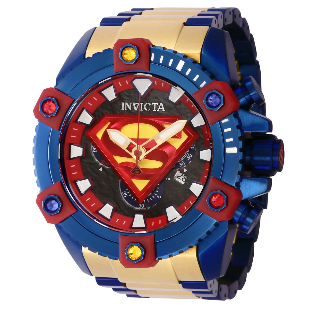 Invicta Superman Men's Watch - 56mm. Blue. Gold - Walmart.com