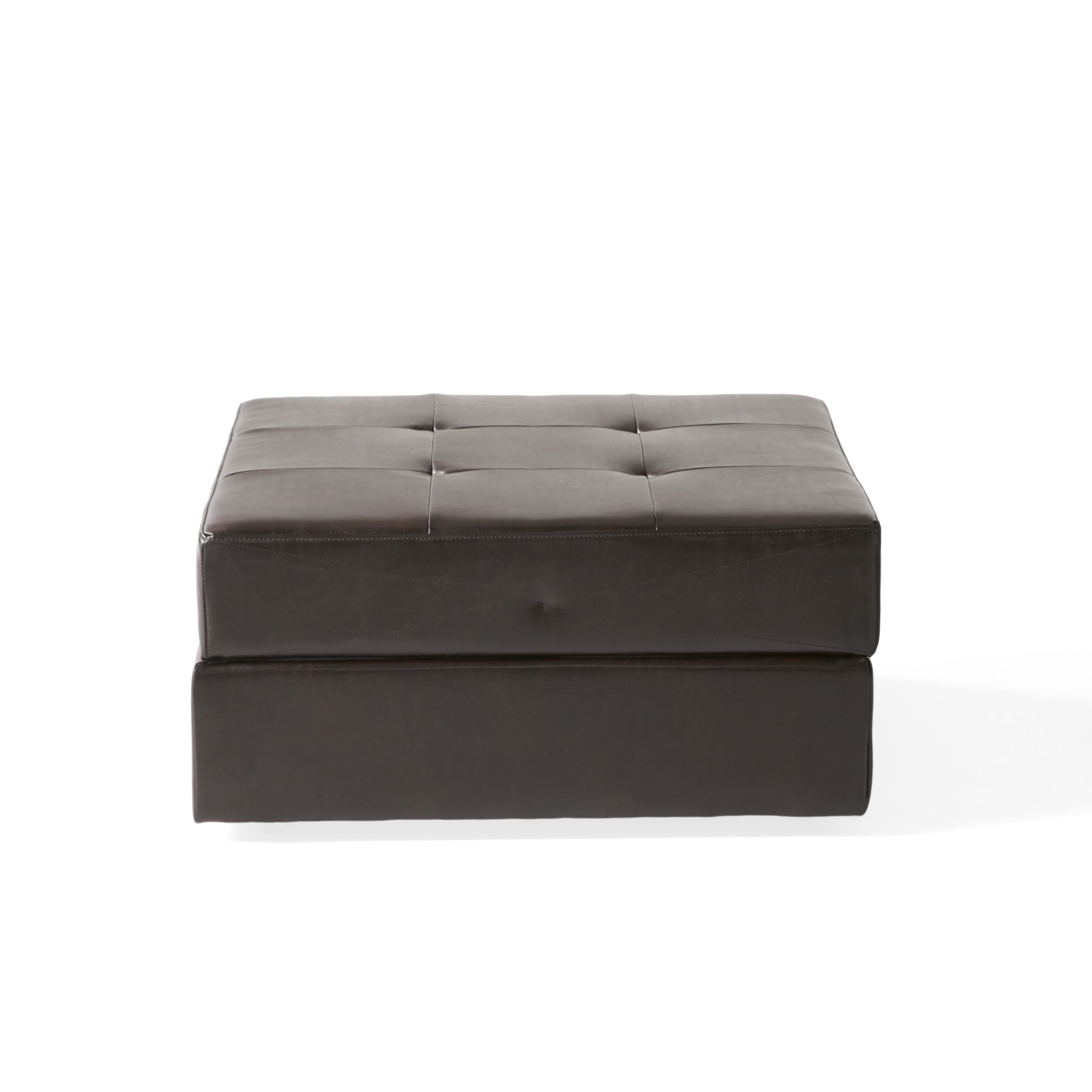 Brandon Brown Leather Storage Ottoman