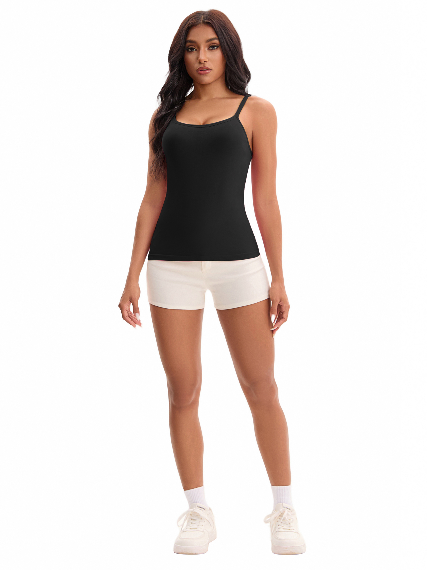 Unique Bargains Spaghetti Strap Camisole Sleeveless Top 2XL Black