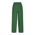 thumbnail image 5 of Htigea Women Summer Capri Pants Trousers Pants Drawstring Waist Wide Leg Casual Loose Fit Dressy Pants Sale Green 2XL, 5 of 7