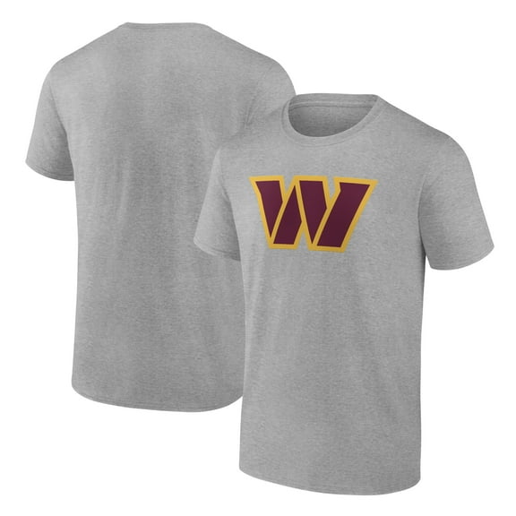 Men's Fanatics Heather Gray Washington Commanders Primary Logo T-Shirt