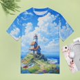 thumbnail image 4 of Lighthouse Coast Scenery Women's T-Shirt Short Sleeve T Shirts Tops Tee Ladies Loose T, 4 of 6