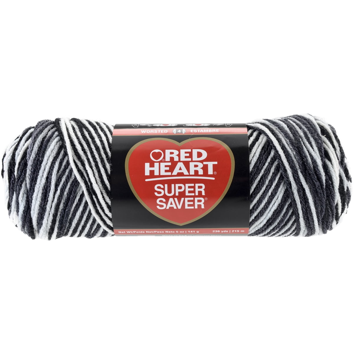 Red Heart Super Saver Acrylic Zebra Yarn, 244 yd - Walmart.com