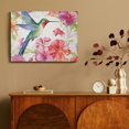 thumbnail image 4 of Chilfamy Hummingbird Flowers Watercolor Painting Wall Art Decor Modern Canvas Prints Ready To Hang for Home Living Room Bedroom Kitchen Decorations 16x12in, 4 of 6