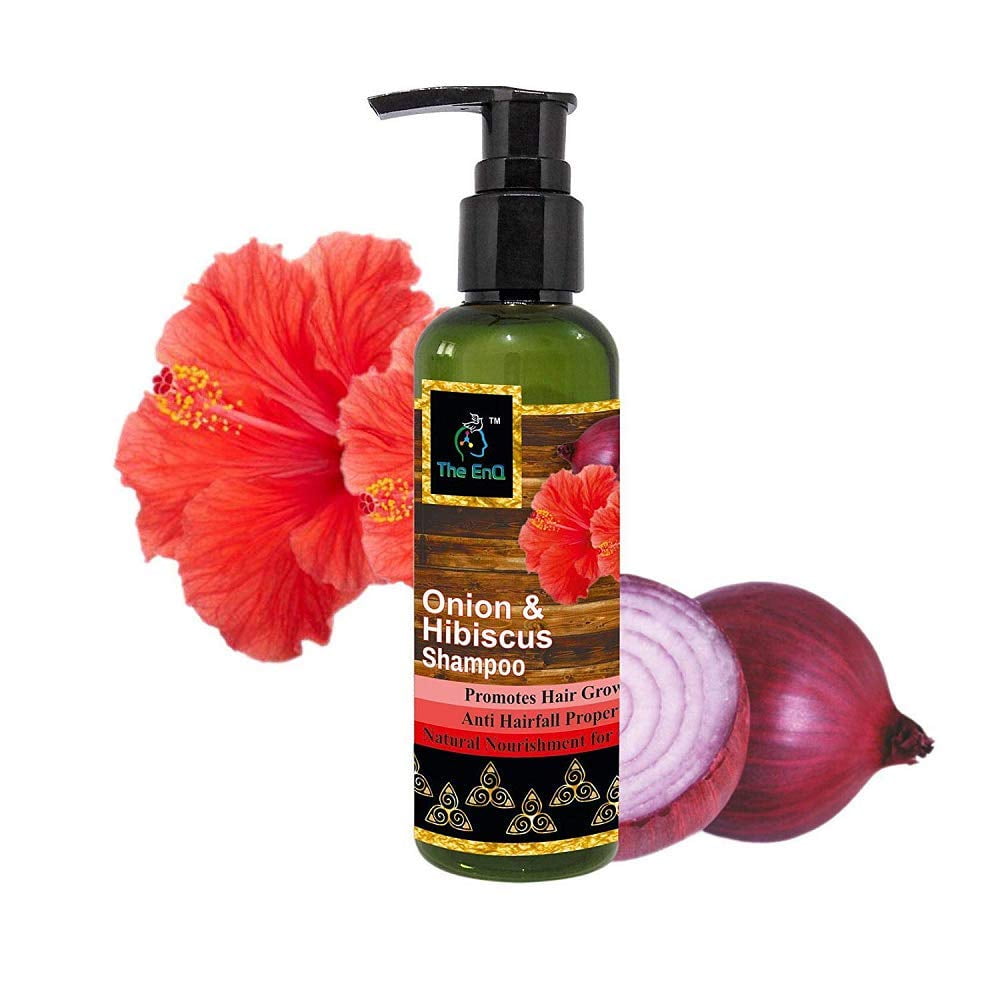The EnQ Onion & Hibiscus Shampoo Anti Hair Fall Natural Hair Cleanser Hair Regrowth Ayurvedic