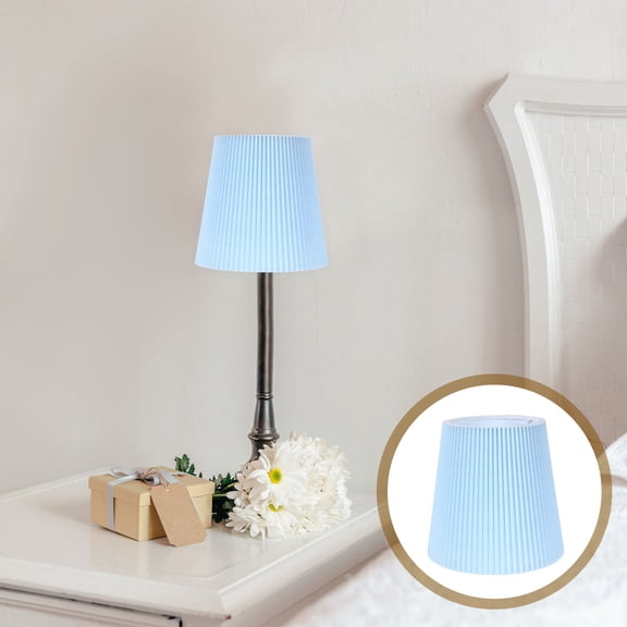 OFFIGAM Blue Cloth and Iron Lampshade for Table Lamps Soft Light Home Decor