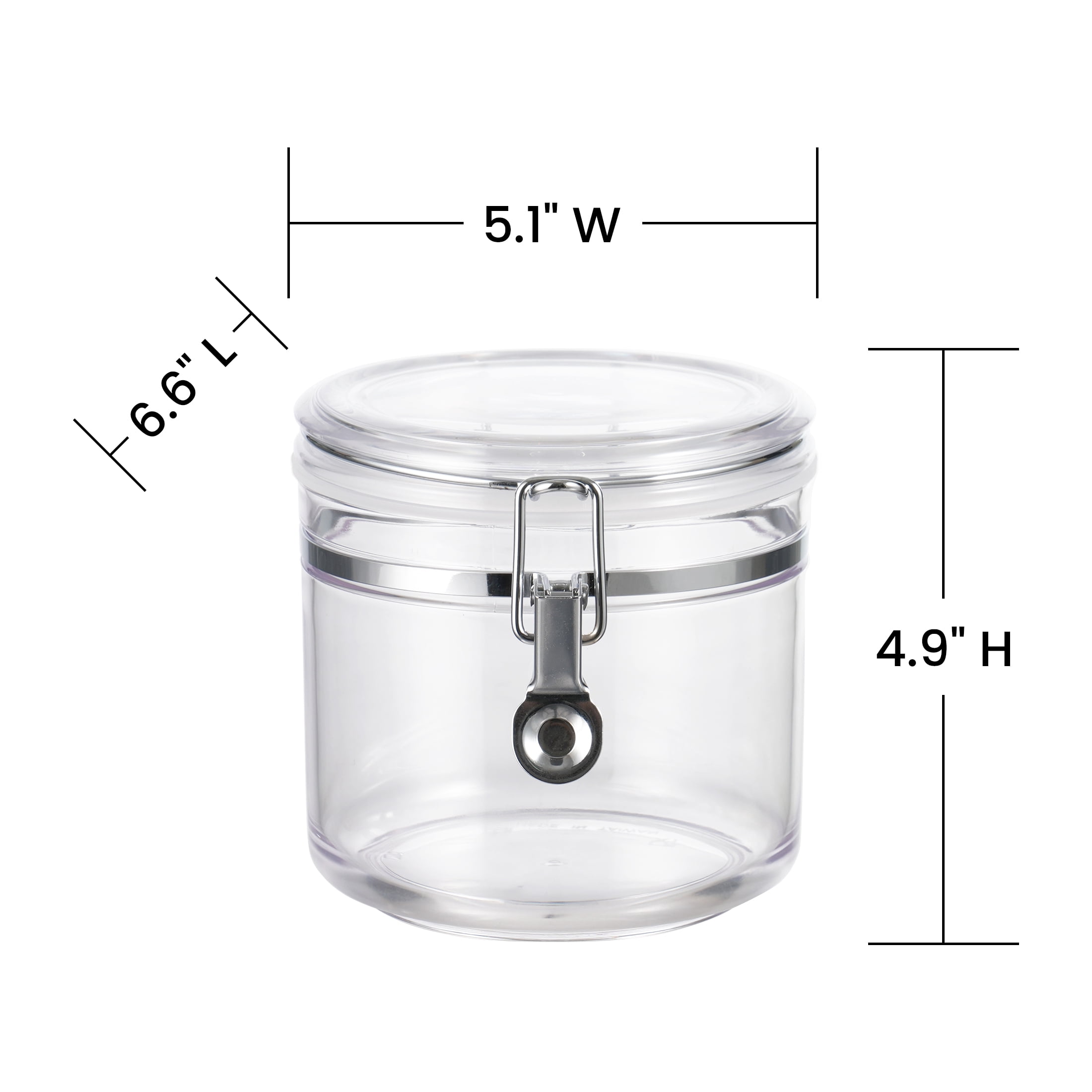 Mainstays Small Clear Airtight Stackable Food Storage Canister with Buckle Lid