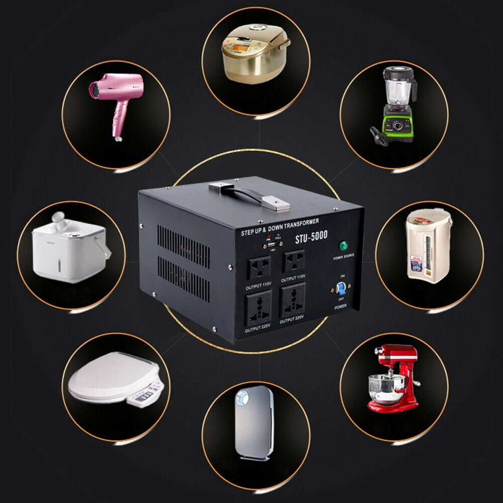 Denest 5000 Watts Voltage Transformer Step up And down 110 to/from 220 V Power Converter +USB