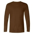 thumbnail image 6 of Big and Tall Men‘s Long Sleeve T-Shirt - Solid Color Casual Comfort Tee, Round Neck for Daily Wear, Spring Sport Shirt, Comfortable,Brown 2_3XL, 6 of 6