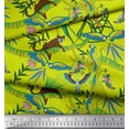 thumbnail image 3 of Soimoi polyester Crepe Fabric Branches,Parrot & Leopard Jungle Printed Fabric 1 Yard 52 Inch Wide, 3 of 3