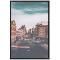 thumbnail image 3 of PixonSign Framed Canvas Print Wall Art European City with Cars Places Cityscape Photography Modern Art Bohemian Scenic Colorful Multicolor Ultra for Living Room, Bedroom, Office - 24"x36" Black, 3 of 5