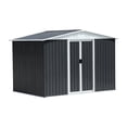 thumbnail image 6 of FFZ 8x6 Feet Apex Roof Dark Grey Aluminum Alloy Frame Garden Shed Sliding Door, 6 of 6