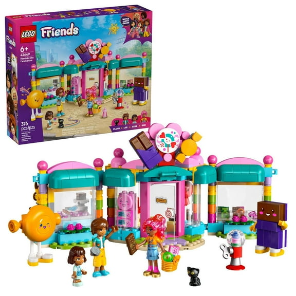 LEGO Friends Heartlake City Candy Store Building Toy - Pretend Play Set for Kids, Girls and Boys, Ages 6+ - with 2 Minidolls, a Micro-doll, and a Cat Figure - Gift Idea for Birthday - 42649