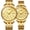 Couple Gold, variant on Men Stainless Steel Band Analog Quartz Wrist Watch, Gold Tone Dial with Date Window, Classic Daily Business Timepiece with 3ATM Daily Water Resistance