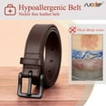 thumbnail image 6 of SUOSDEY Nickle Free Leather Belts for Men Coffee Belts for Jeans with Plastic Buckle, 6 of 8
