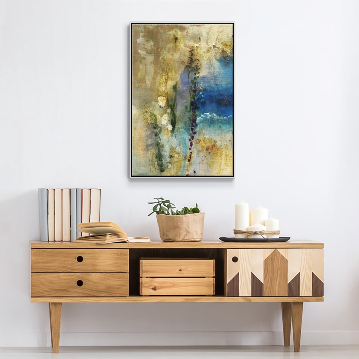 Immerge II Framed Premium Gallery Wrapped Canvas - Ready to Hang - 25 x 37 - White Floating Frame