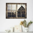 thumbnail image 5 of Old Barn Canvas Wall Art Rustic Wall Decor Paintings Farmhouse Living Room Decor Barn Picture Modern Home Artwork Decor for Bedroom Kitchen Framed Ready To Hang 12x16 Inch, 5 of 6