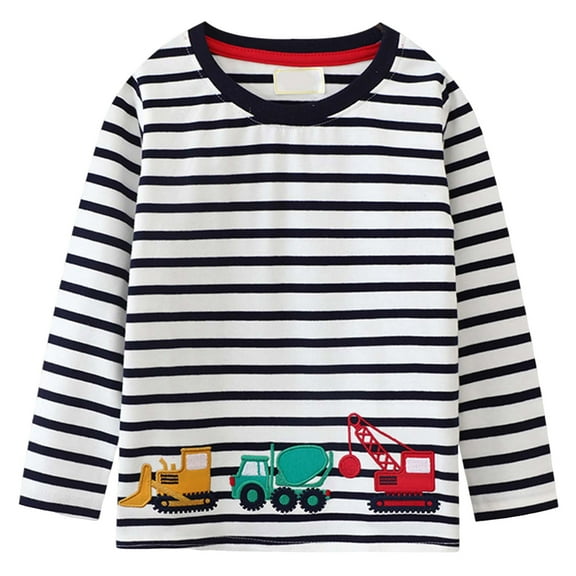 Ulanda Boys Garbage Sweatshirts Top Shirt Toddler Monster Truck Pullover Clothes Kids Christmas Outfits 2-12T (Black, 6-7 Years)