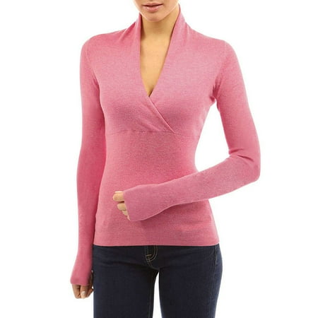 Garter Stitch Jacket - Women's Sexy V Long Sleeve Collar Overlapping Stitching Jacket Tops