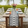 thumbnail image 4 of Table Runners 70 Inches Long Dress Scarves, Black White Boho Farmhouse Coffee/Dining/Kitchen Table Decor, Holiday Table Runner, Vintage Abstract Art Ethnic Tribe 13x70 Inch, 4 of 9