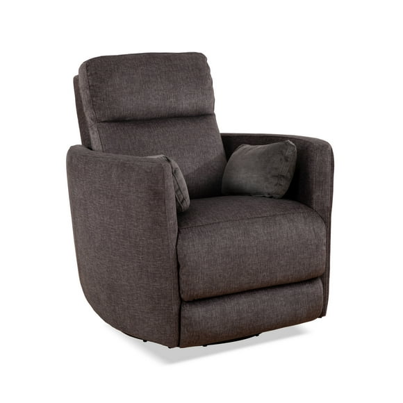AzureEase Hidden Pull Recliner with Swivel - Gun Metal Fabric
