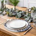 thumbnail image 2 of Navy Blue Pine Leaves Round 13 Inch Placemats Set of 6, Abstract Art Geometric Gray Plaid HeatResistant Non Slip Place Mats for Dining Table, Wipeable Braided Kitchen Table Mats for Housewarming, 2 of 9