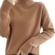 thumbnail image 1 of Suéter de punto de cuello alto medio para otoño e invierno, suéter elegante de lana de color sólido para mujer, jersey de base de punto grueso, 1 of 6