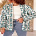 thumbnail image 3 of Women Quilted Jacket Casual Print Open Front Cardigan with Pockets, 3 of 5