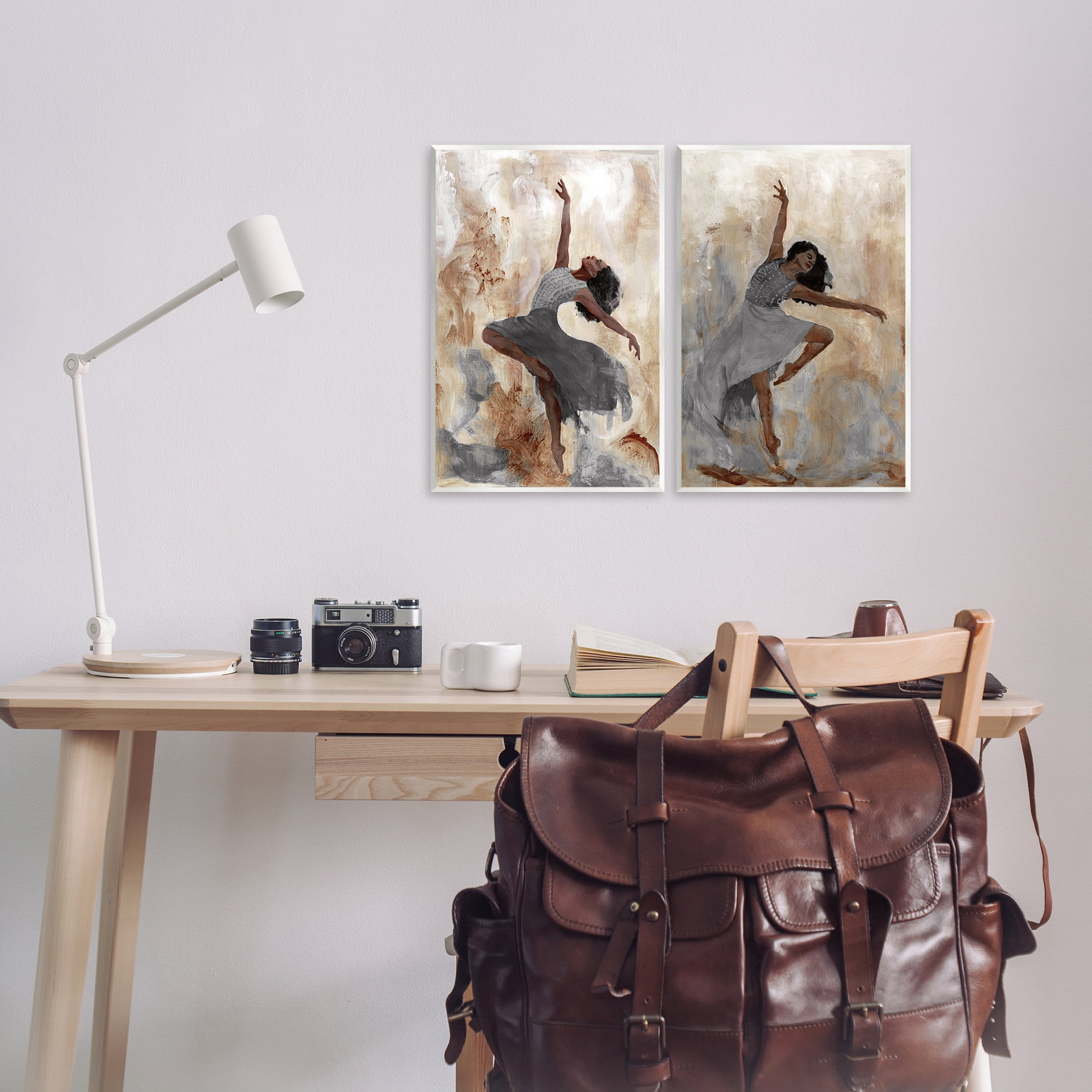 Stupell Industries Abstract Interpretive Dance Figure People Painting Unframed Art Print Wall Art, 13 x 19, Set of 2