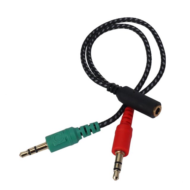 Divisor de auriculares para computadora, adaptador de auriculares para audio y micrófono de PC, conector hembra de 3,5 mm a macho de 0,5 mm