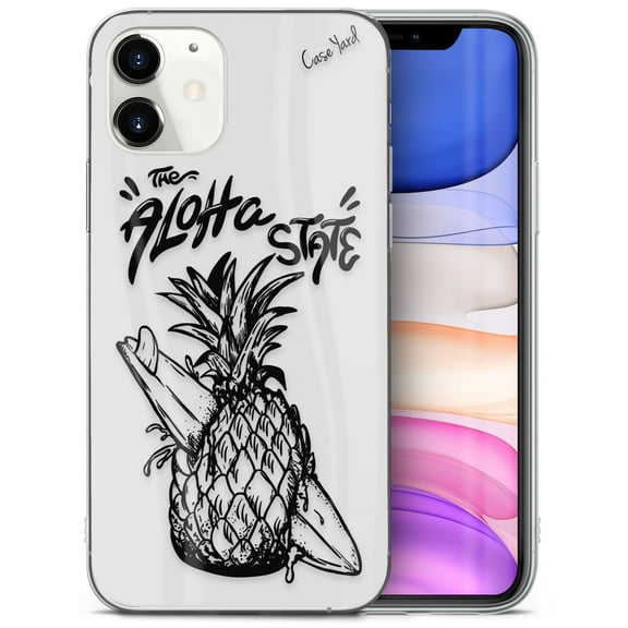 TPU Clear Case for iPhone 13 Pro with Aloha State Pineapple design phone cover