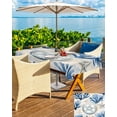 thumbnail image 5 of nqOlkjepod Blue Beach Coastal Outdoor Tablecloth with Umbrella Hole & Zipper, Summer Starfish Shell Nautical Rectangle Table Cover 60x84 Inch, Dining Waterproof Table Cloth Protector for Patio/Party, 5 of 7