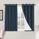 thumbnail image 1 of Cortinas opacas de lino de 84 pulgadas de largo, 100 % absolutamente opacas, con aislamiento térmico, con textura de lino, cortinas con ojales antioxidantes, ahorro de energía con forro blanco, 2 paneles, azul marino natural, 52 pulgadas de ancho x 45 pulgadas de largo, 1 of 5