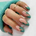 thumbnail image 1 of 24 piezas de uñas a presión, uñas postizas de ataúd mediano, uñas postizas con pegamento para mujeres y niñas, 1 of 5
