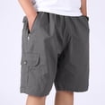 thumbnail image 4 of DPTALR Men's Summer Casual Sports Cargo Shorts, Loose Straight Fit Mid-Length with Multiple Pockets,Dark Gray,Big and Tall Men XXXXL, 4 of 7