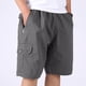 thumbnail image 4 of Ceisia Men's Multi-Pocket Cargo Shorts Summer Loose Straight-Leg Casual Workwear Shorts with Zipper Pockets Dark Gray XXXL Gifts, 4 of 7