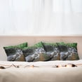 thumbnail image 3 of Ambesonne Nature Throw Pillow Cover 4 Pack, Tropical Forest Scenery, 24", Forest Green Brown White, 3 of 6