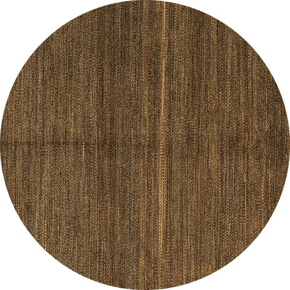 Ahgly Company Indoor Round Abstract Brown Modern Area Rugs, 3' Round